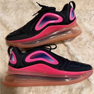 Nike Black and Pink Air Max 720 Sneakers